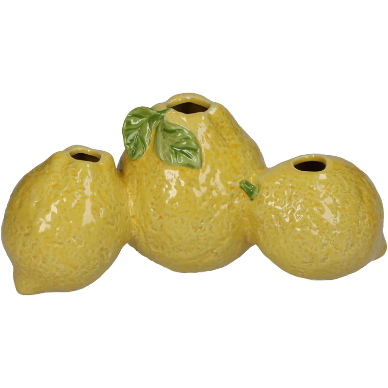 Vase Zitrone Feines Steingut Gelb 20.5x10.5x9.5cm