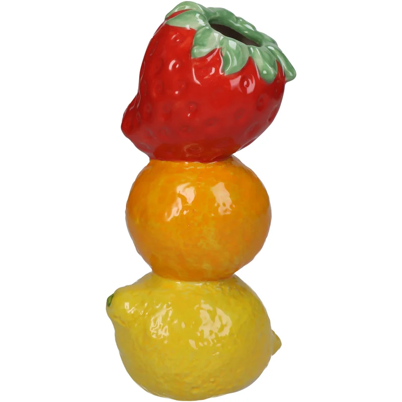 Vase Früchte Feines Steingut Multi 9,6x8x19,5cm