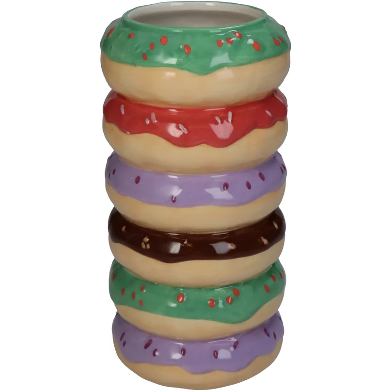 Vase Donut Feines Steingut Multi 9x9x18cm