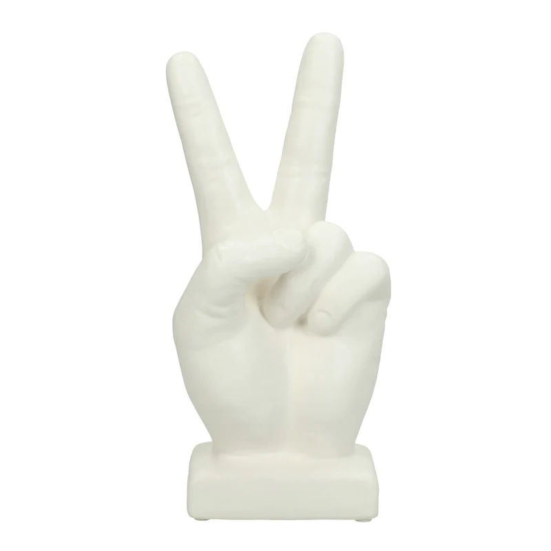 Ornament Hand Feines Steingut Weiß 10x9x21,5cm
