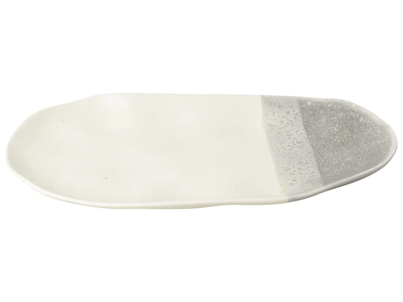 Schale Oval Gusta 41x20x2,5cm Steingut Grau