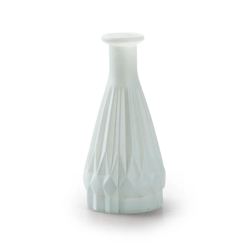 Flaschenvase 'patty' Glas matt blau h14.5 d7 cm