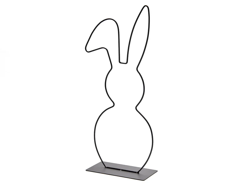Metallhase auf Sockel 50cm schwarz