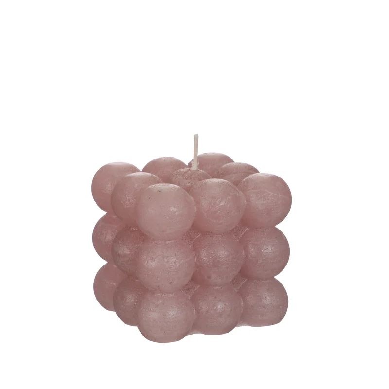 Bubble Kerze 8x8x8 cm mauve rosa