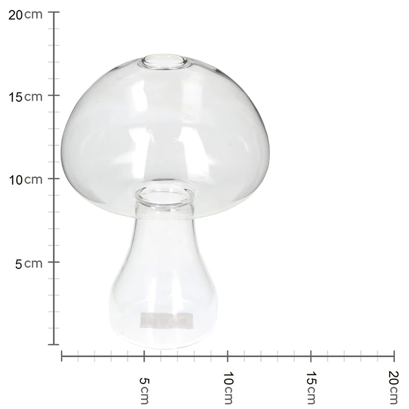 Vase Pilz Glas Klar 12.5x12.5x17.5cm