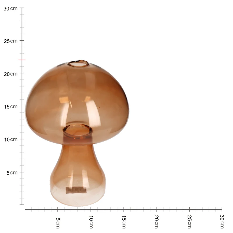 Vase Pilz Glas Braun 16x16x22cm