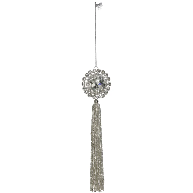 Ornament Quaste Metall Klar 21cm