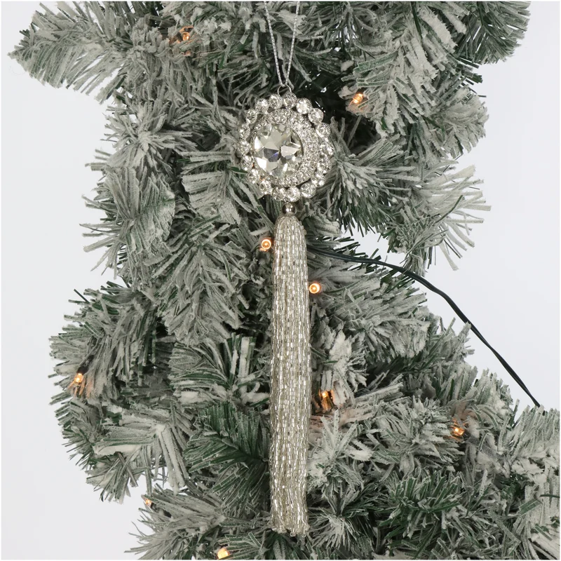 Ornament Quaste Metall Klar 21cm