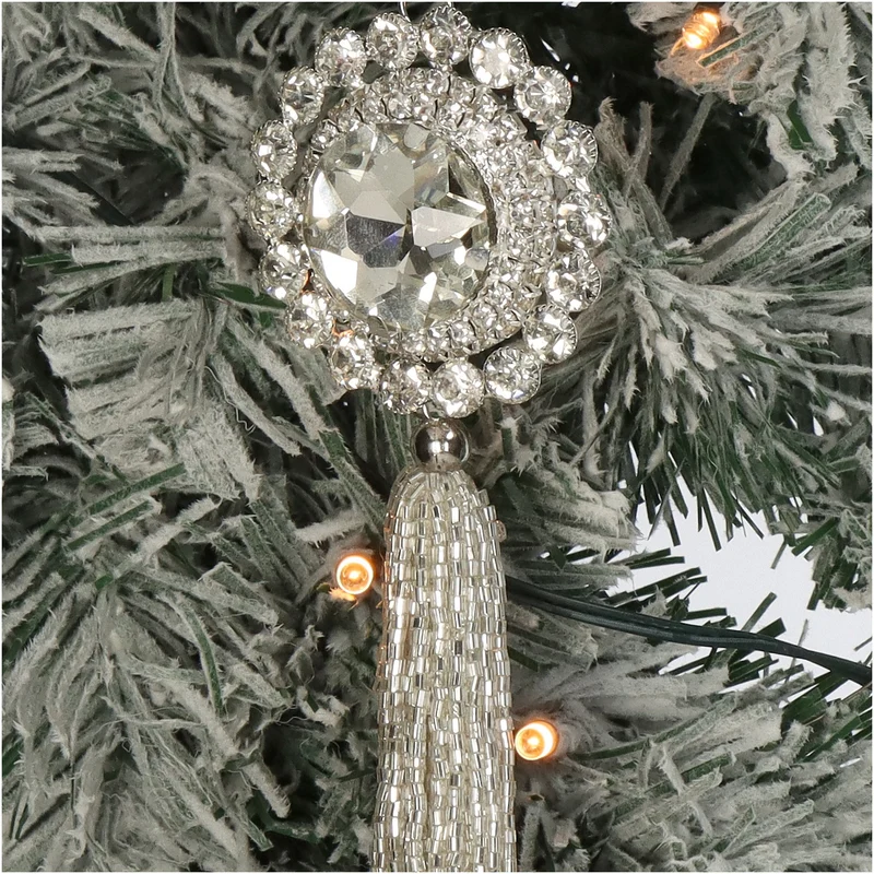 Ornament Quaste Metall Klar 21cm