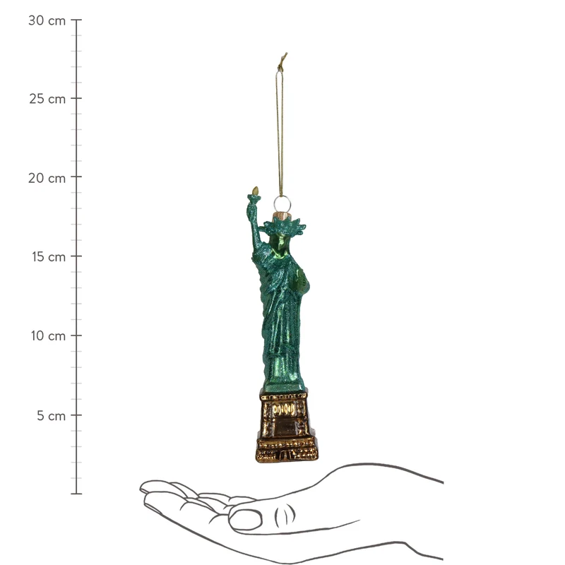 Ornament Statue Glas Türkis 16cm