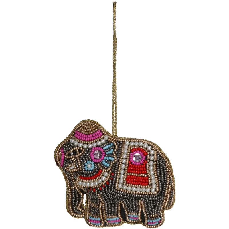 Ornament Elefant Perlen Multi 10cm