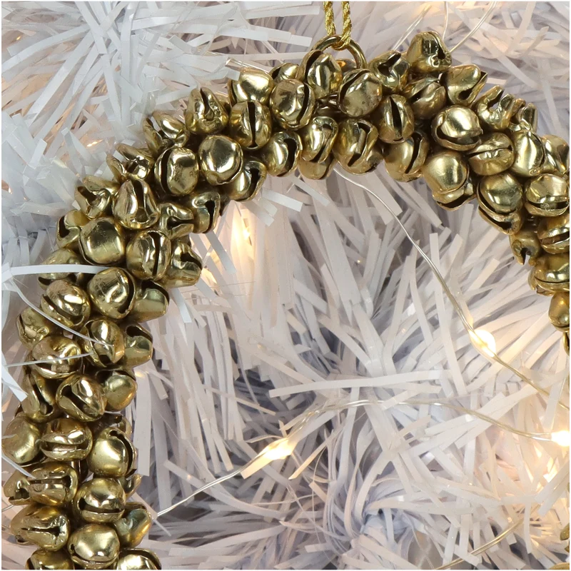 Ornament Glocken Kranz Metall Gold 12cm