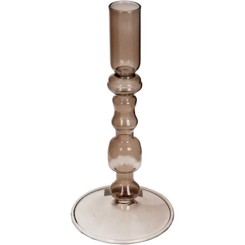 Kerzenhalter Glas Braun 9x9x19,5cm