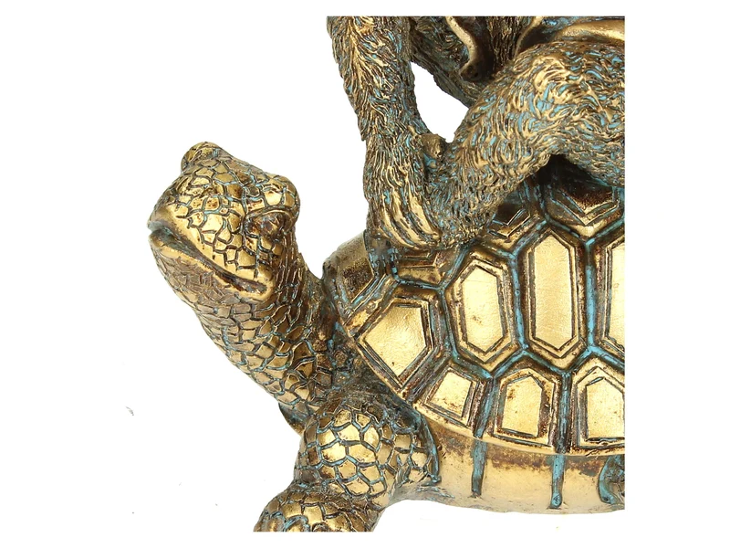 Kerzenständer Affe Polyresin Gold 11x8.5x19.5cm
