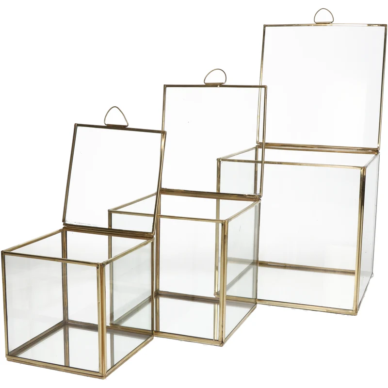 Box Messing Gold 21x21x21cm S/3