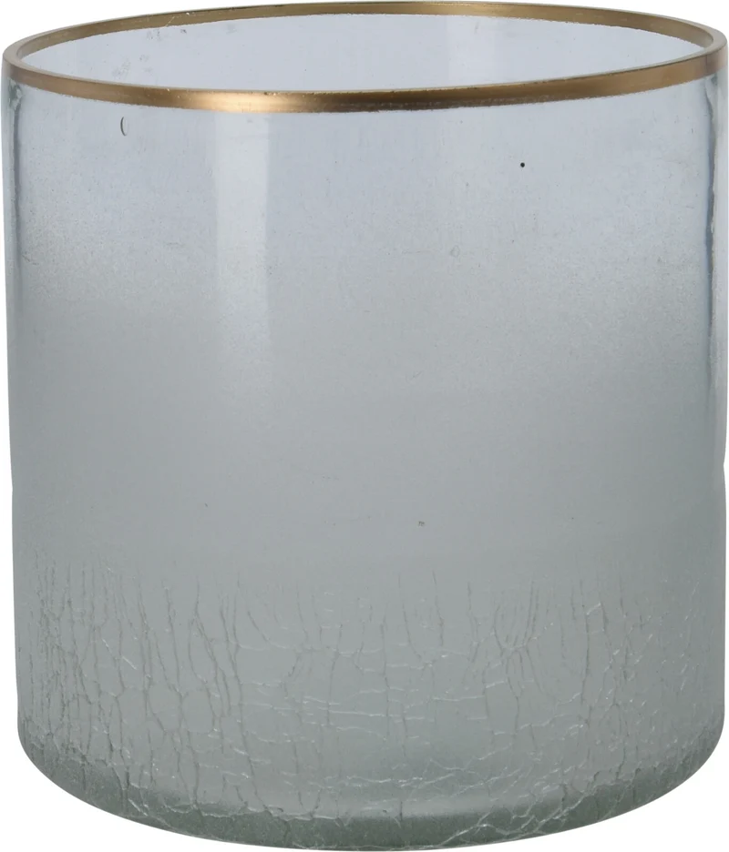 TEELICHTHALTER ''FROST'' 10CM MIT GOLDRAND
