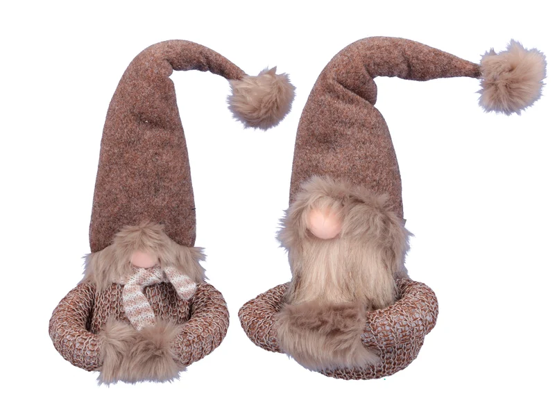St. 1 sitzender Troll 2ass. Braun 13.5x41cm