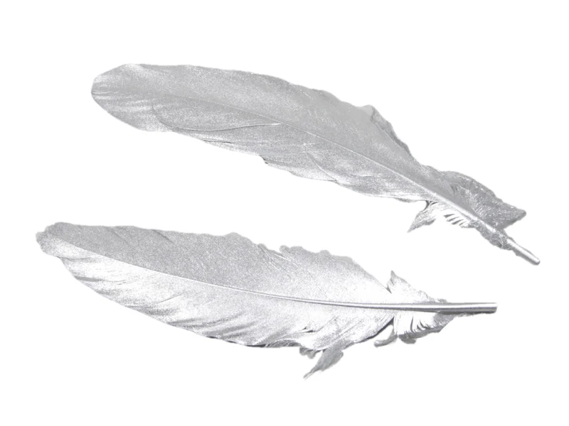cb. 12 Gänsefedern silber 16-18cm