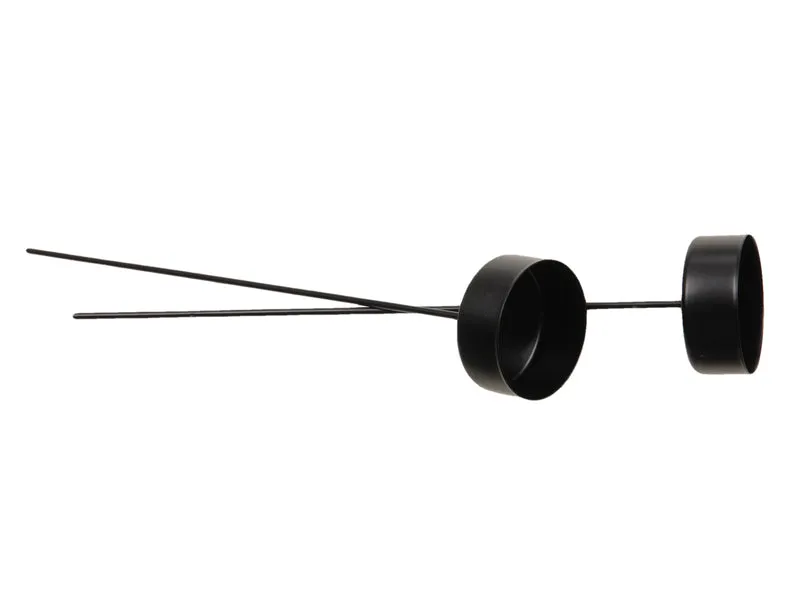 pb. 10 Teelichtbecher/Pick 20 cm schwarz 42 mm