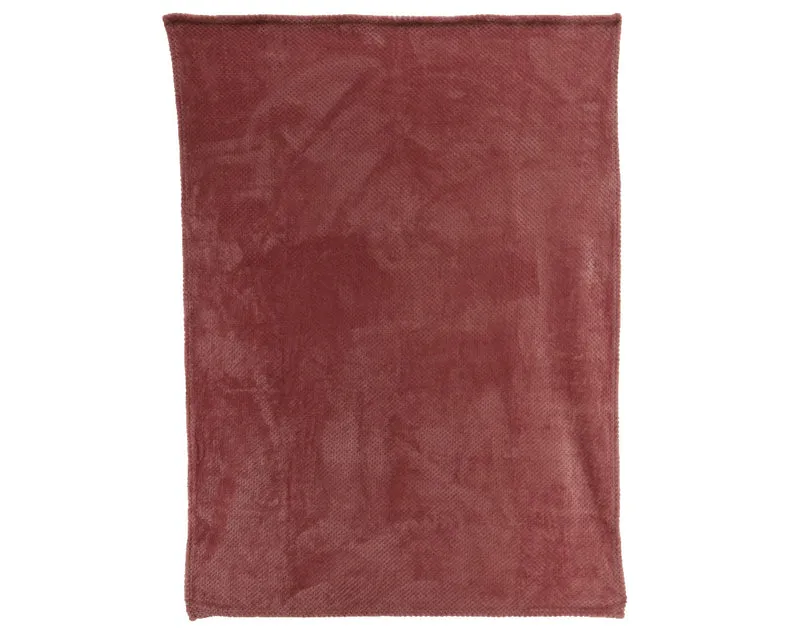 Überwurf Polyester Flanell Rautensamt rosa L130 B170 H0.80cm