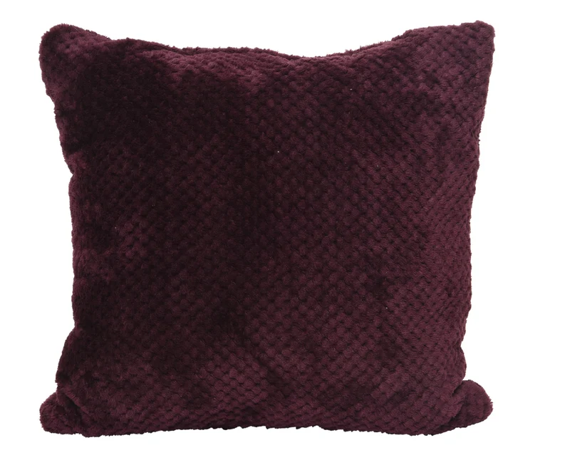 Kissen Polyester Rautenflanell bordeauxfarben L45 B45 H12 cm