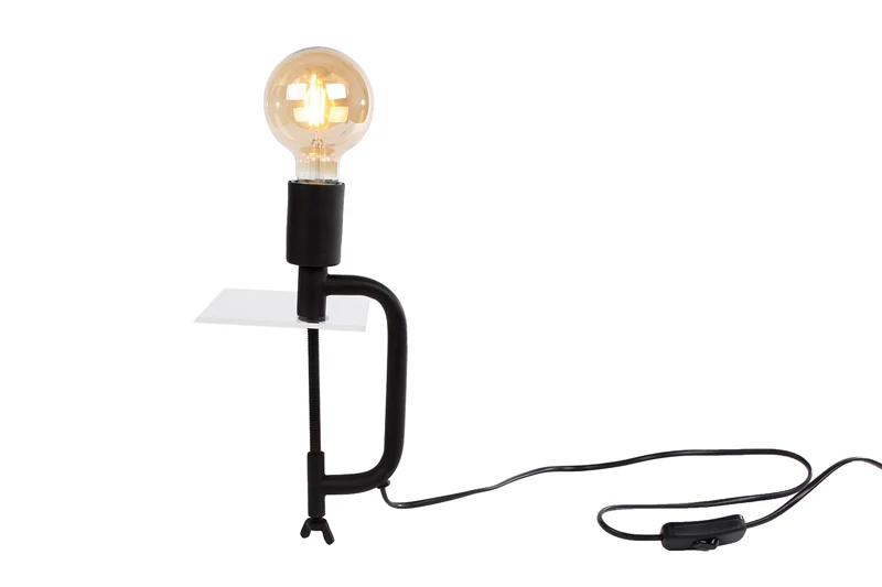 Tischlampe "Tischklemme" schwarzes Metall 23x11x4cm