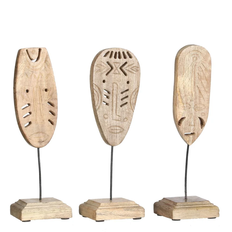 Mistique Dekoration Anhänger Maske braun - l18.5xh33.5cm