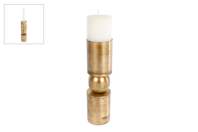 Vaas "Eva" S oud koper metaal 29x9,5x30cm