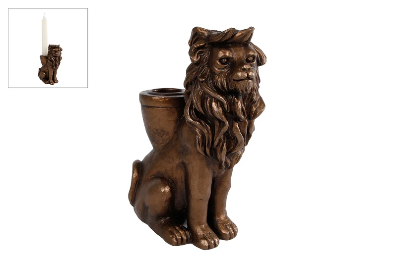 STOLP OP PLATEAU HOUT D12/14 H21/22CM