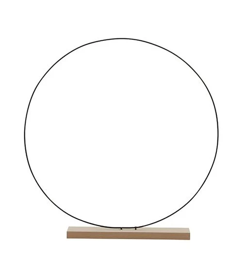 Dekoration Kreis auf Holzsockel gold - b9xd55cm