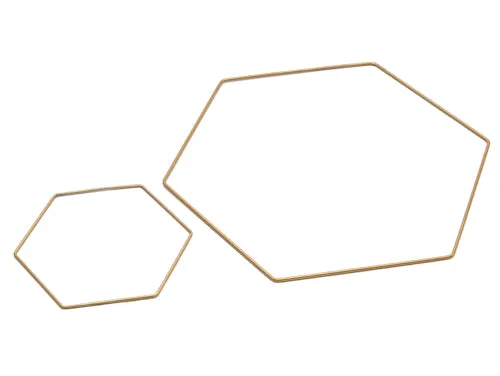 Metall Sechseck 50cm gold