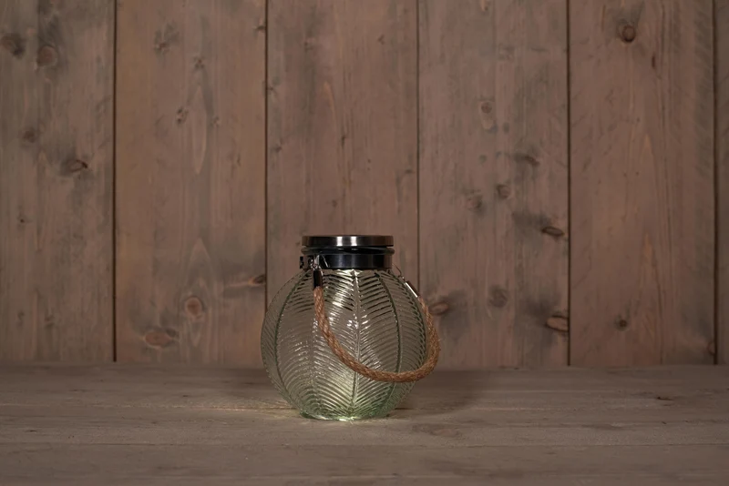 SOLAR-LATERNE OCKER 20CM LED WARMWEISS