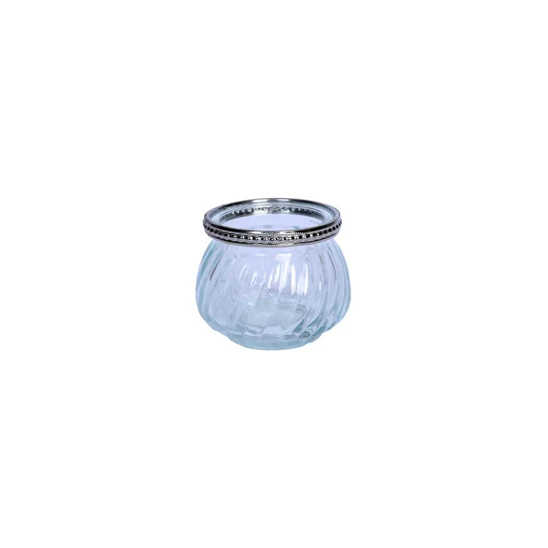 Tealight Holder Glass 14cm Clear