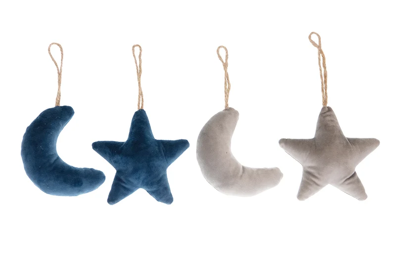 Holzstern 15cm Seil 10St. - Natural-wash