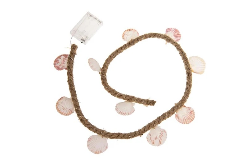Tealight holder glass with rope 12x12x12cm Natural
