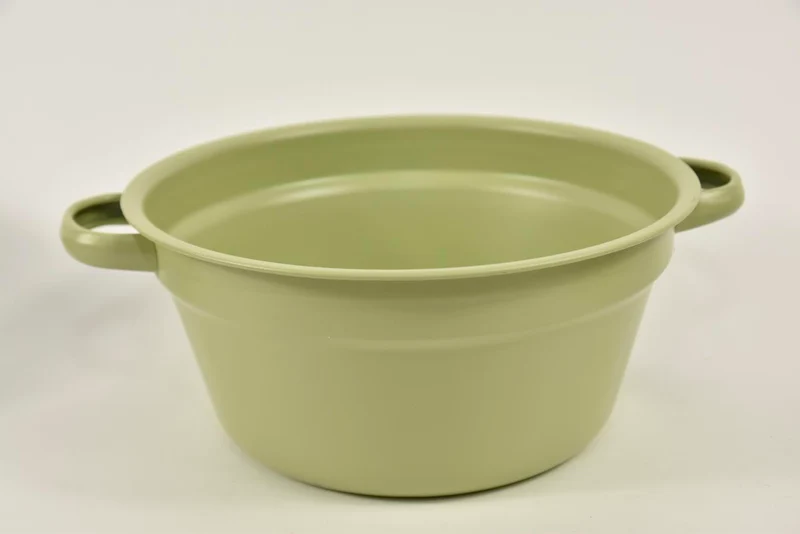 Zinkwanne mit Griffen pastellblau D19 H10cm