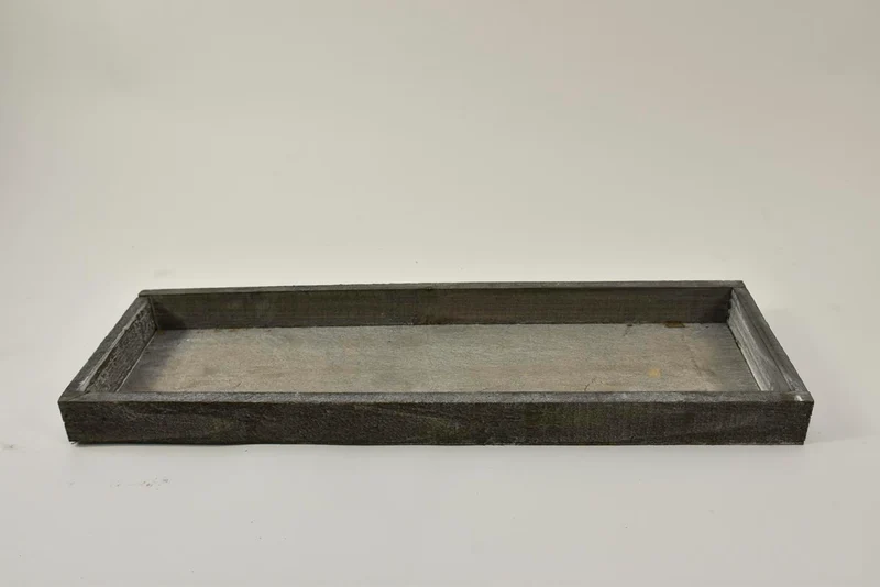 Holztablett Rechteck grau-wash 60x20x4cm