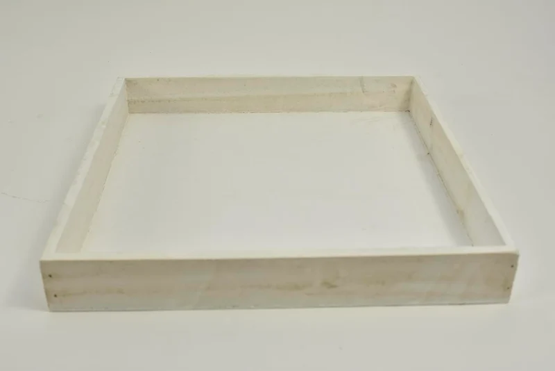 Holztablett Stern weiß-wash 25x25x3cm