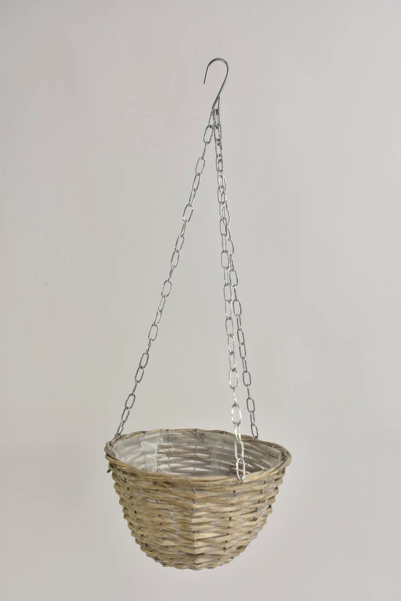 Glasflasche in Seegraskorb mit Ohren natur D12 H18.5cm