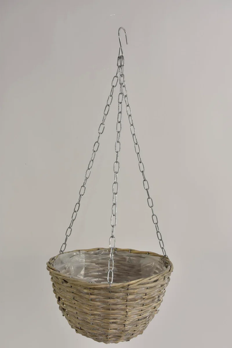 Hanging basket riet Grey wash D20 H12,5cm