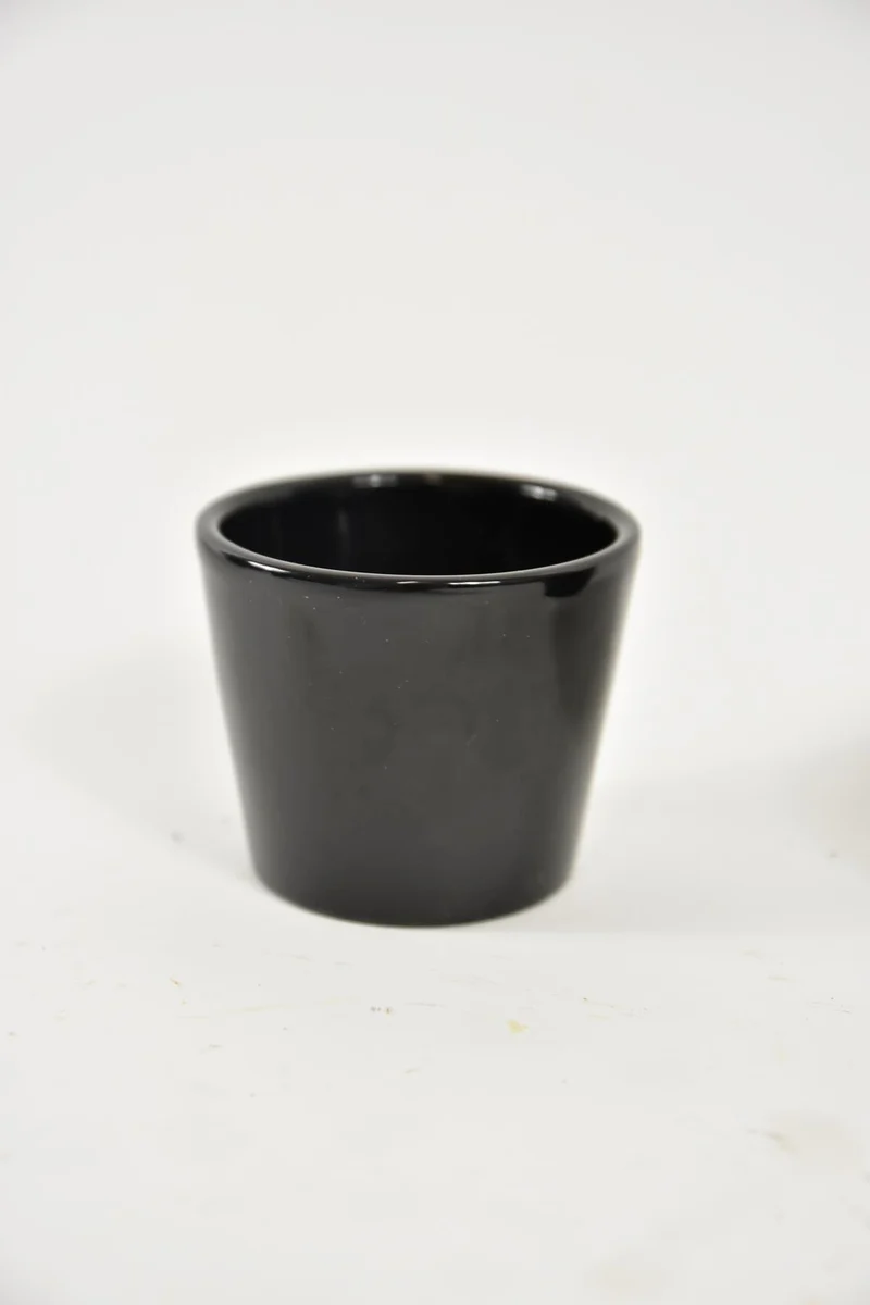 Konischer Topf schwarz glänzend 12 cm Serie 440