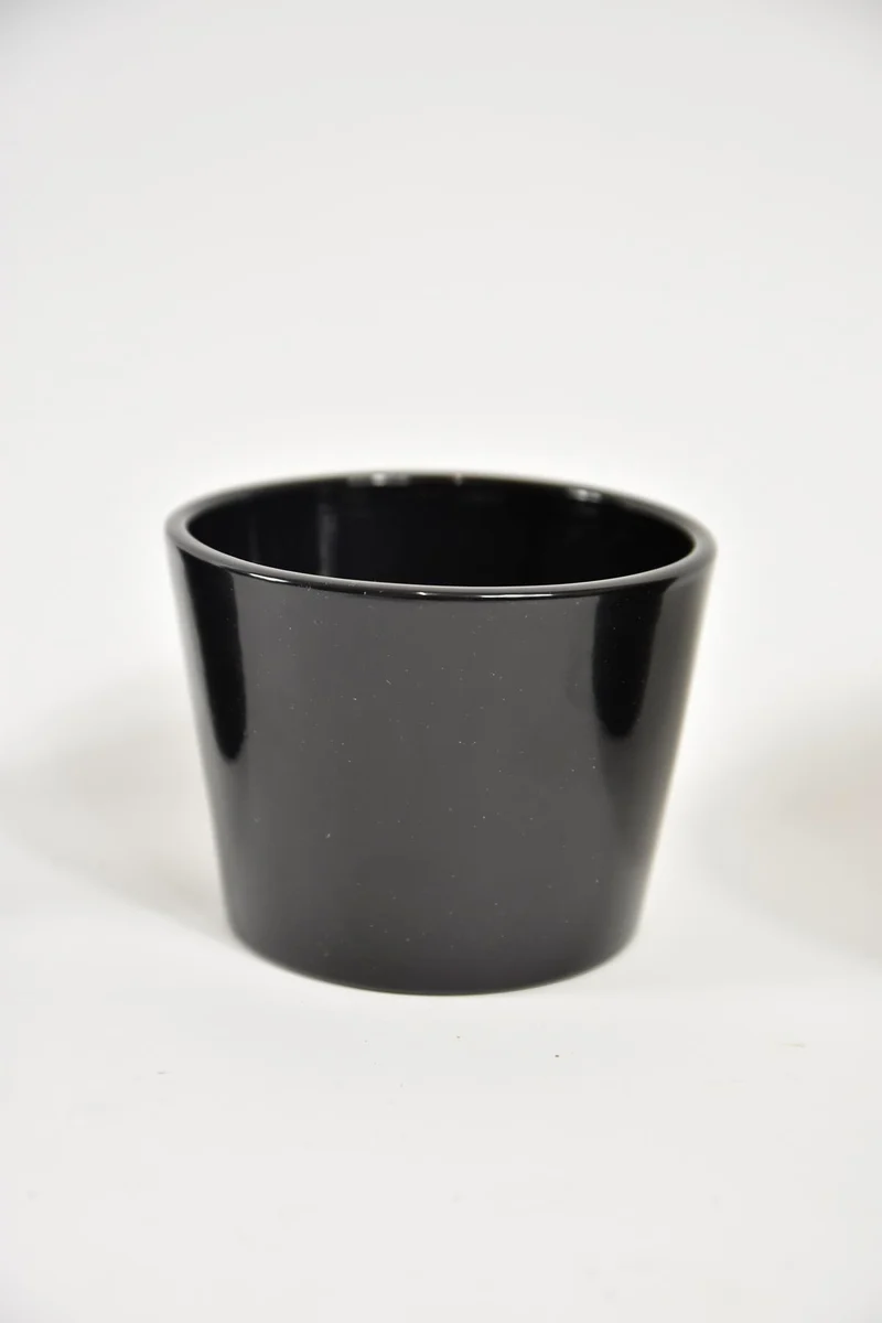 Konischer Topf glänzend schwarz 8 cm Serie 440