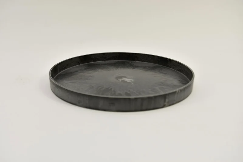 Tablett rund grau D22 H2cm