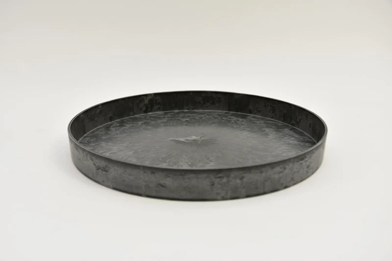 Tablett rund grau D27 H3cm