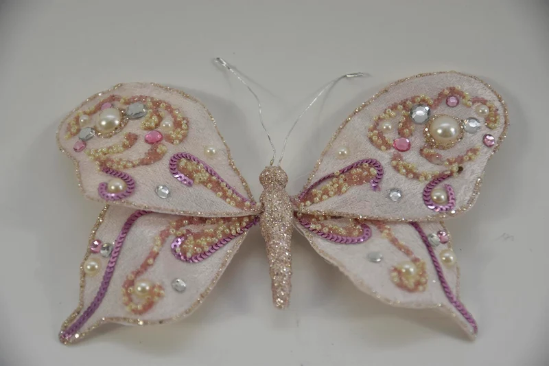 poly schmetterling o/c glitter rosa 20x15cm