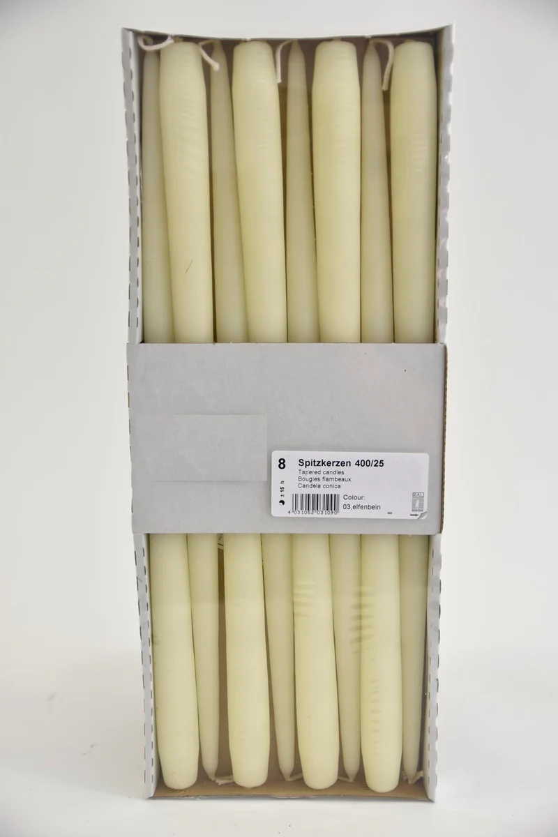 Spitzkerzen 400/25 á 8 Elfenbein