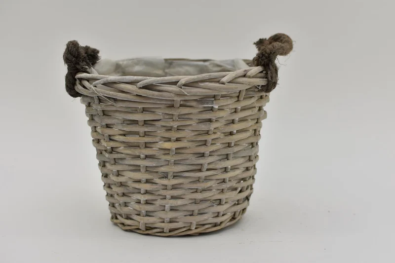 Oorpot Schilfrohr mit Jute Ohren 24x19cm Grau
