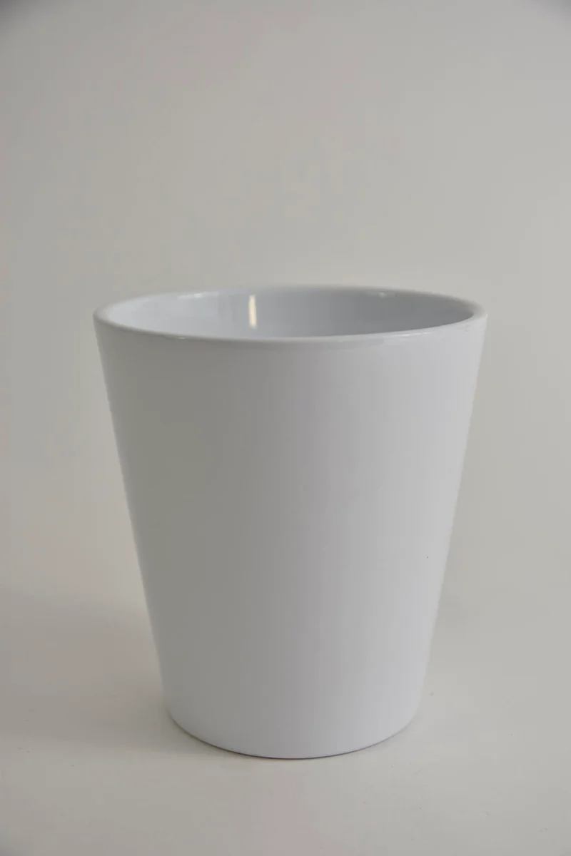 Konische (Orchidee) Vase weiß glänzend 15cm Serie 441