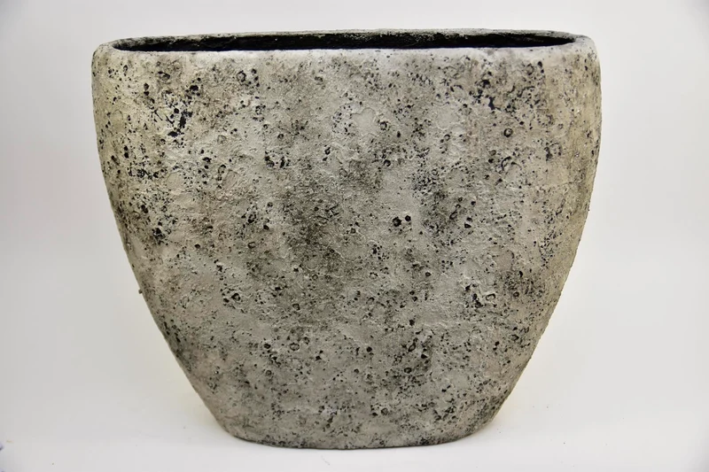 Vase Lava oval XL 70x31x60cm Steingrau