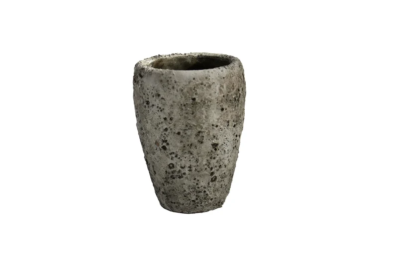 Vase Lava rund D15 H20cm Steingrau